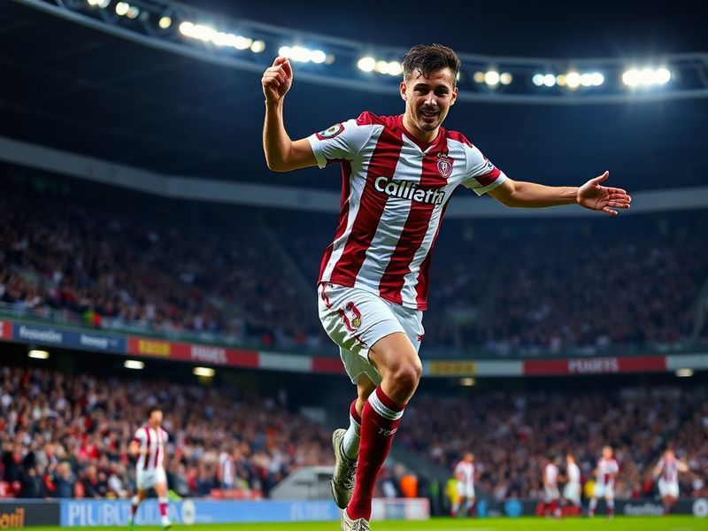 A dynamic action shot from a Rayo Vallecano vs Real Sociedad match, featuring players in mid-challenge on a rainy evening at