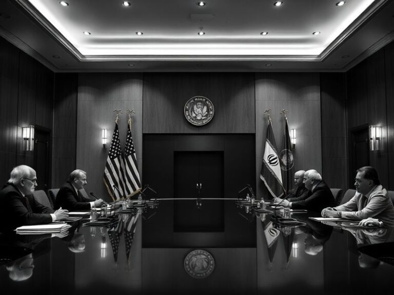 A split-image illustration: on one side, a 1953 black-and-white photo of a protest with a sign reading 'Down with the Shah';