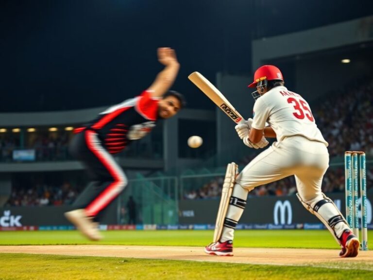 A vibrant action shot of KKR and LSG players mid-match at Eden Gardens, with KKR in purple and LSG in orange, crowd in the ba
