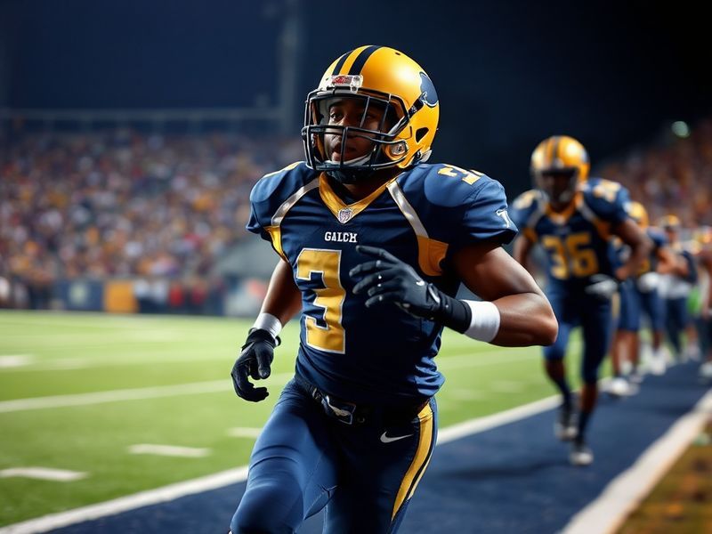 A dynamic action shot of Emmitt Smith II in a Seahawks uniform during a game, juxtaposed with a vintage photo of Emmitt Smith
