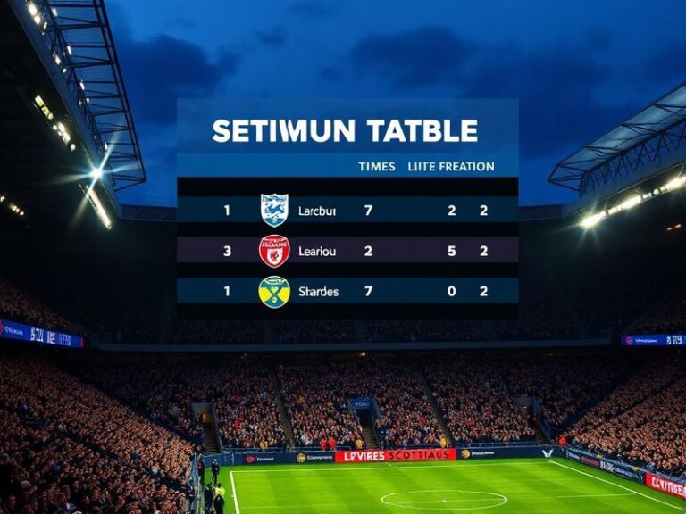 scottish premier league table