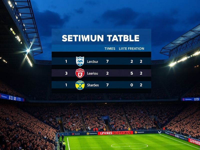 scottish premier league table