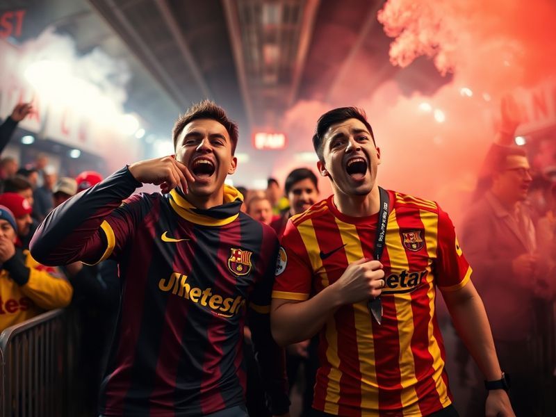 A dramatic night scene at Istanbul's Ali Sami Yen Spor Kompleksi (Galatasaray's stadium) or Şükrü Saracoğlu Stadyumu (Fenerba