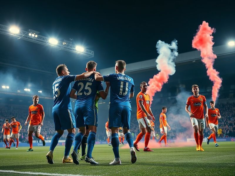 A mid-match action shot at St Andrew's Trillion Trophy Stadium, showing Birmingham City and Ipswich Town players in a competi