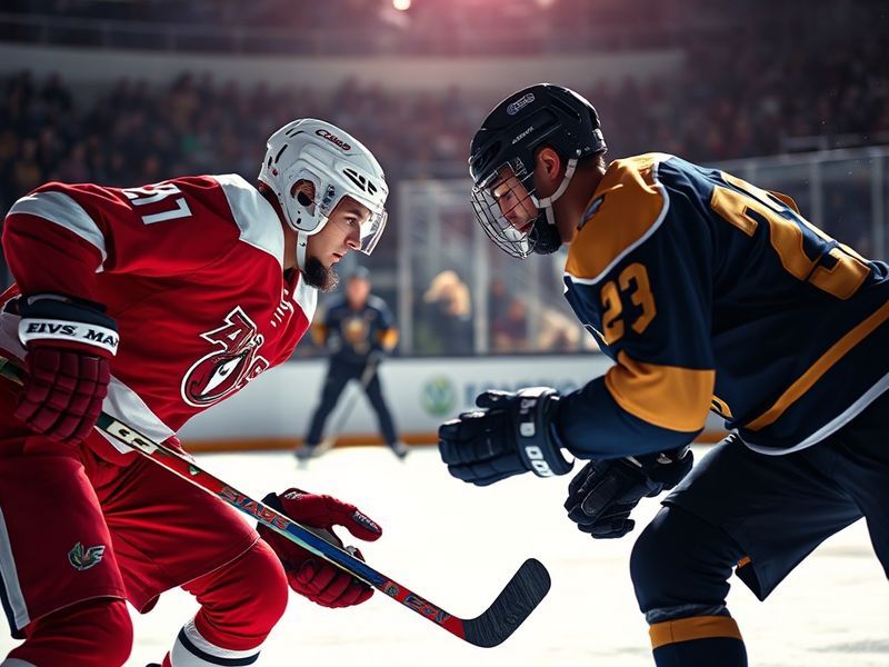 A fast-paced NHL game between the Colorado Avalanche and Vegas Golden Knights, featuring players in action on the ice with br