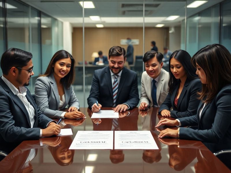 A courtroom scene with a gavel and legal documents, symbolizing the class action settlement. The background features a digita