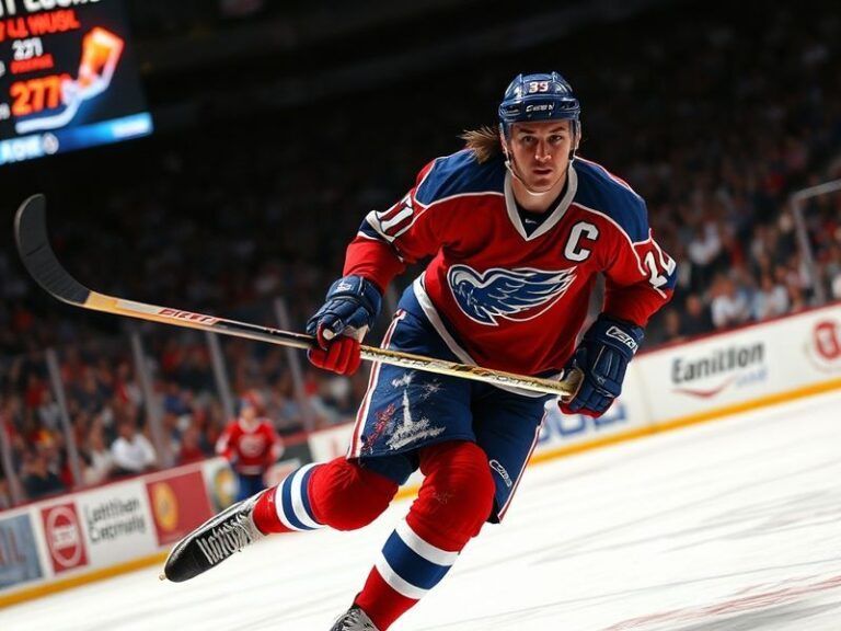 A dynamic action shot of Martin St. Louis in his Tampa Bay Lightning uniform, mid-game with a focused expression, showcasing