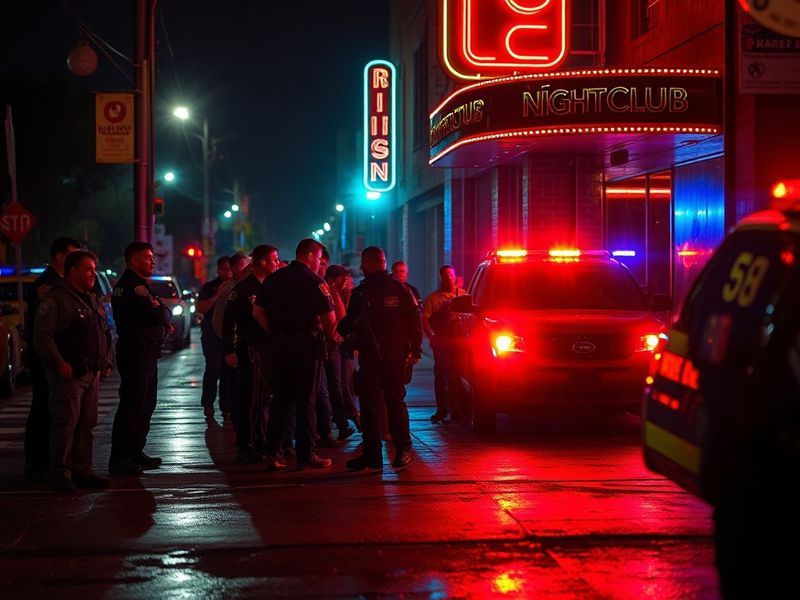 Aerial view of Austin's downtown intersection near 5th Street and Congress Avenue, with police tape cordoning off the area. T