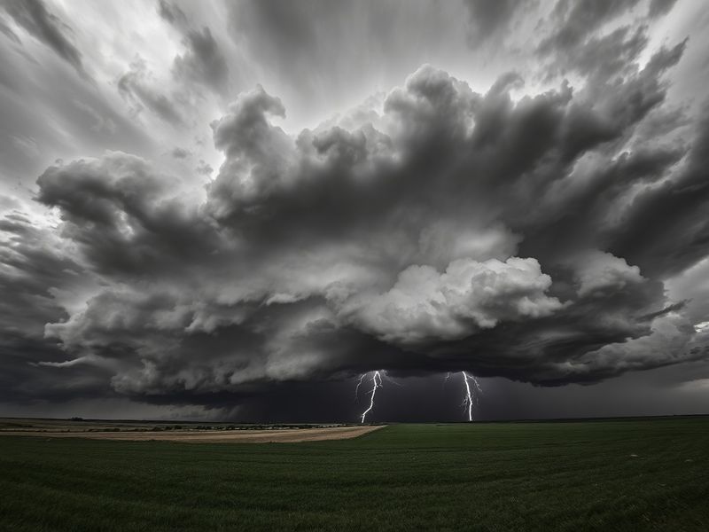A dynamic scene showing wind patterns interacting with a coastal mountain range, with visible cloud formations and turbulent