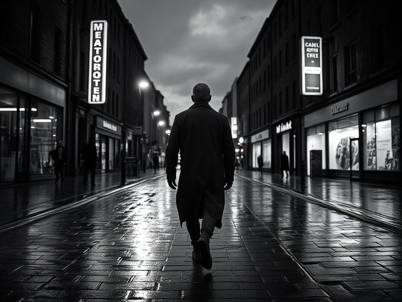 A dynamic action shot of Manchester Storm players in mid-game at the Altrincham Ice Dome, with a diverse crowd cheering in th