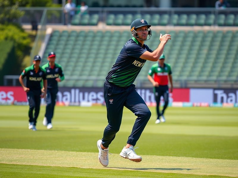 A split-screen image showing a New Zealand batsman playing a cover drive alongside a Bangladesh spinner celebrating a wicket,