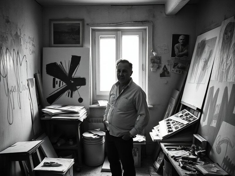 A dynamic digital artwork by Kristian Prenga featuring surreal, textured landscapes with vibrant colors and futuristic elemen