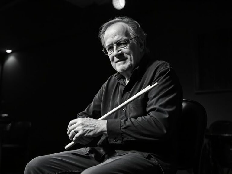A mid-century comic book artist's workspace: a cluttered desk with vintage comic art, typewriters, and reference books. In th
