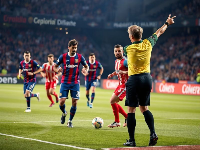 A wide shot of Estadi Olímpic Lluís Companys during an Espanyol match, with Levante players in black and yellow celebrating a