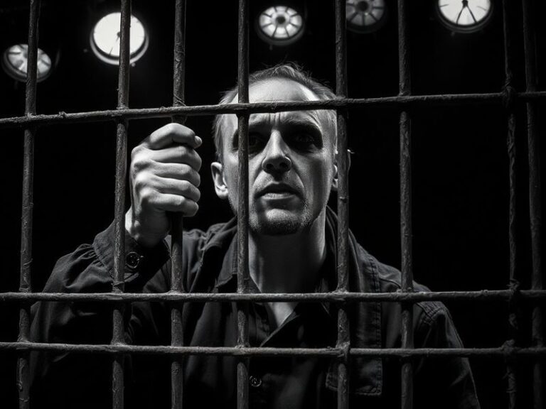 A close-up shot of a podcast recording setup in a dimly lit studio, with two hosts engaged in discussion. The background feat