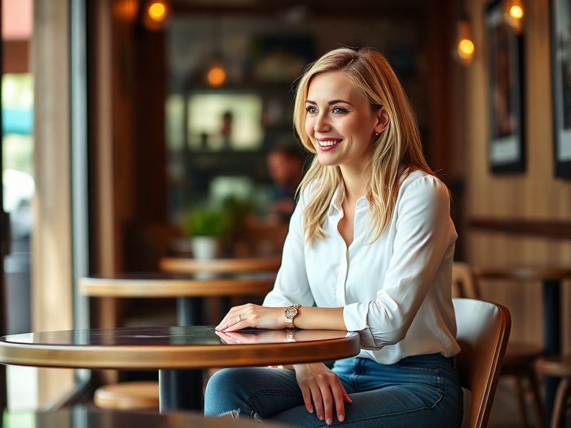A vibrant portrait of Nikki Glaser on stage, mid-laugh, with a microphone in hand. She wears a casual outfit (jeans and a gra