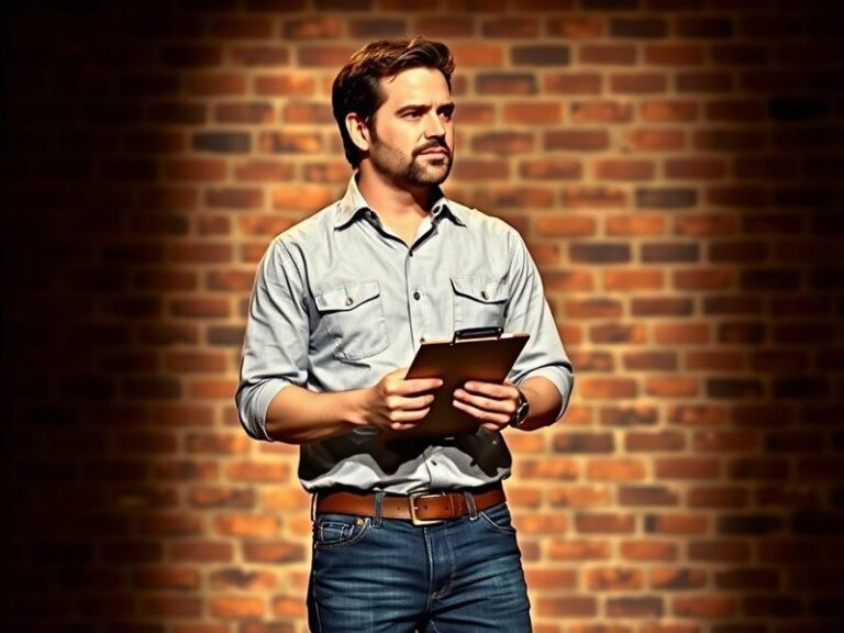 A young man with a guitar on an American Idol stage, bathed in spotlight, with judges Carrie Underwood, Lionel Richie, and Lu