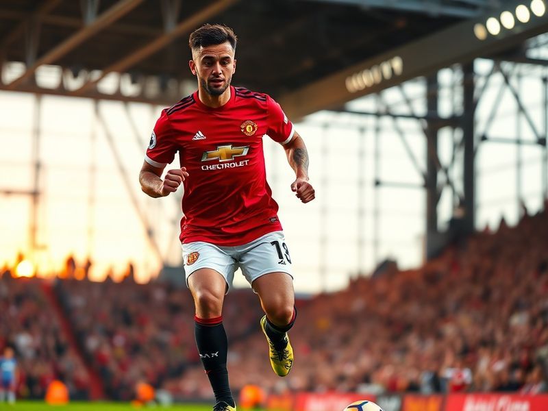 A split-image showing two key visual elements: on the left, a vintage Manchester United kit from the 1960s displayed in a mus