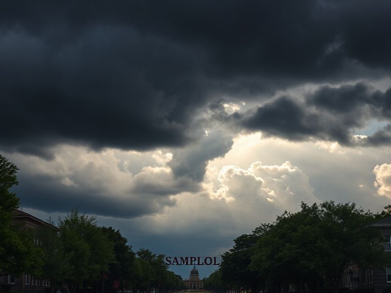 A vibrant four-season collage of Bloomington, Indiana, showing a snowy winter scene with IU's Sample Gates, a lush green summ