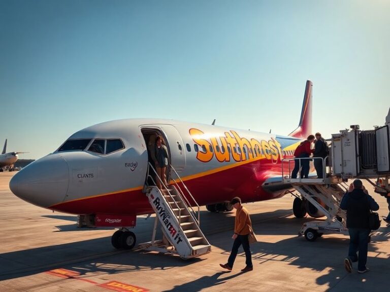 A collage of three images: a Ryanair plane taking off from a secondary airport, a family boarding a budget airline with backp
