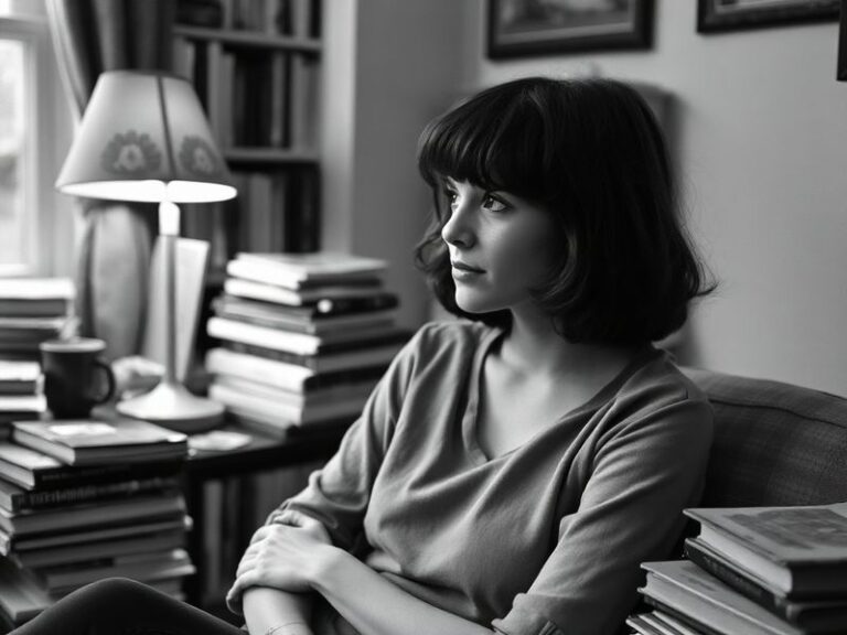 A cinematic portrait of Felicity Blunt in a natural outdoor setting, wearing earthy tones, with a contemplative expression an