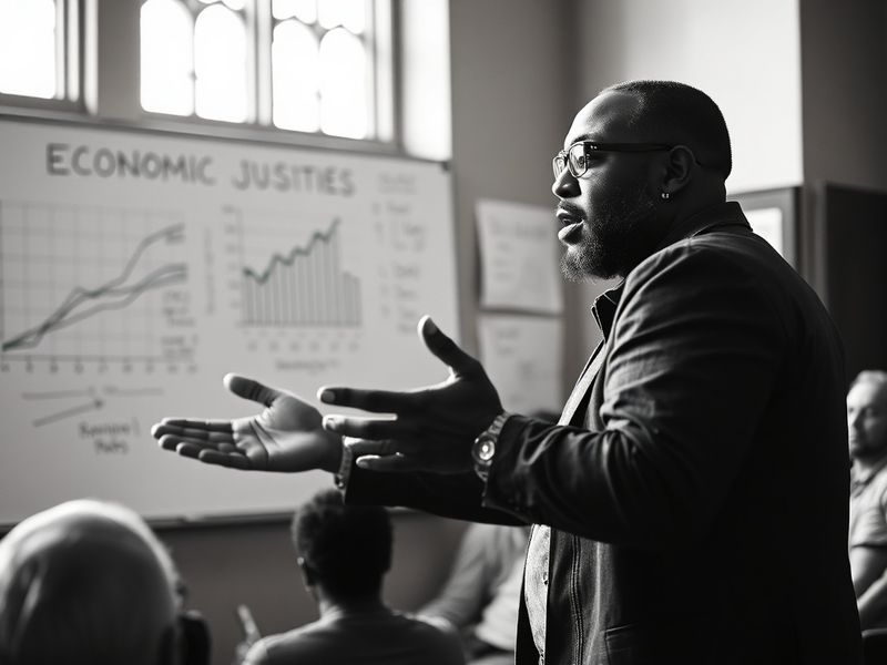 A professional headshot of Damon Jones in a business suit, standing in an office setting with modern decor. The mood is serio