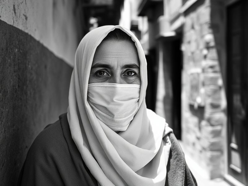 A close-up shot of a Hakima Boukeroui draped dress in neutral tones, showcasing intricate pleating and organic textures, with