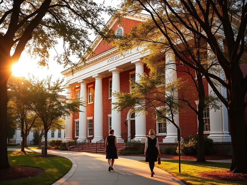 A vibrant campus scene at Saint Augustine's University, featuring historic red-brick buildings, students walking between clas