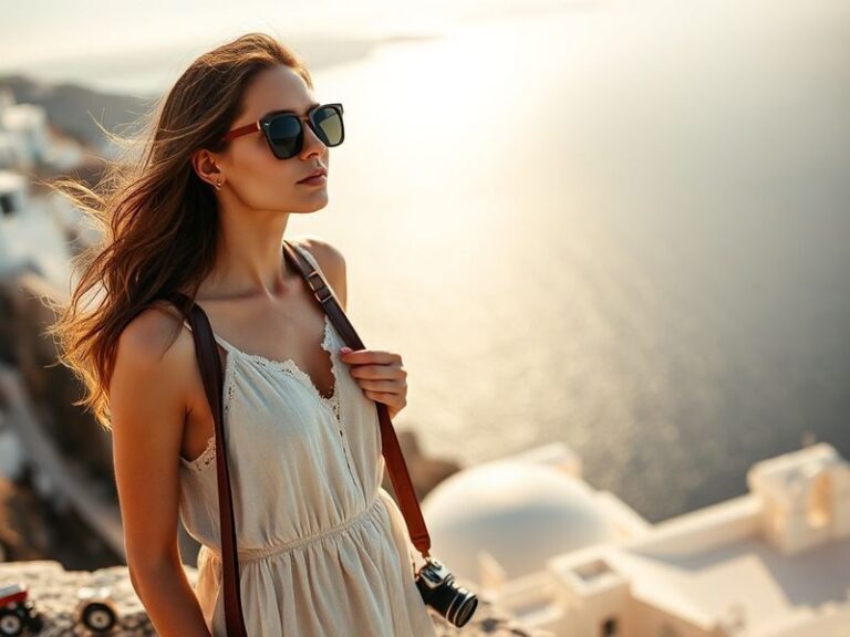A vibrant photo of Rachel Kerr hiking through a lush green valley, wearing a backpack and smiling at the camera. The scene in