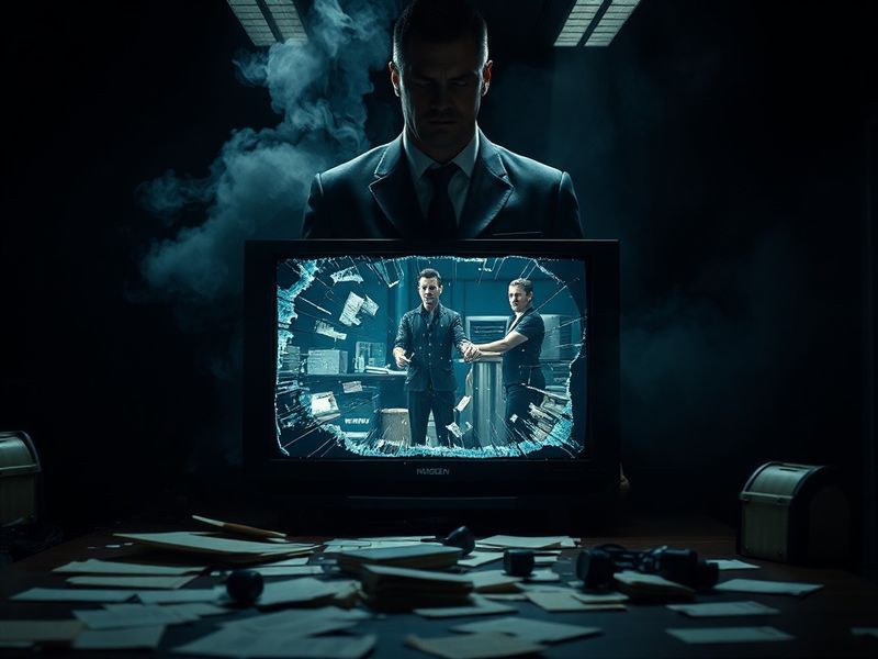 A dramatic still from The Boys Season 5 Episode 5 featuring Homelander in a rage, with Soldier Boy looming in the background.