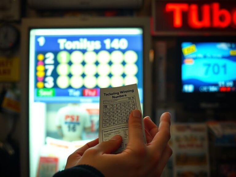 A split-screen image showing a Powerball drawing machine on one side and a EuroMillions lottery ticket on the other, with dig