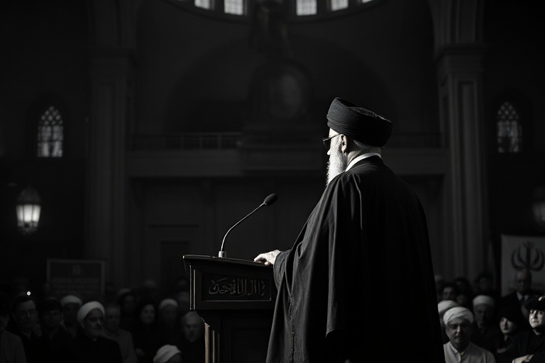 A vibrant stage setup for Eurovision 2026 with the UK flag prominently displayed, featuring a performer in mid-song with dyna