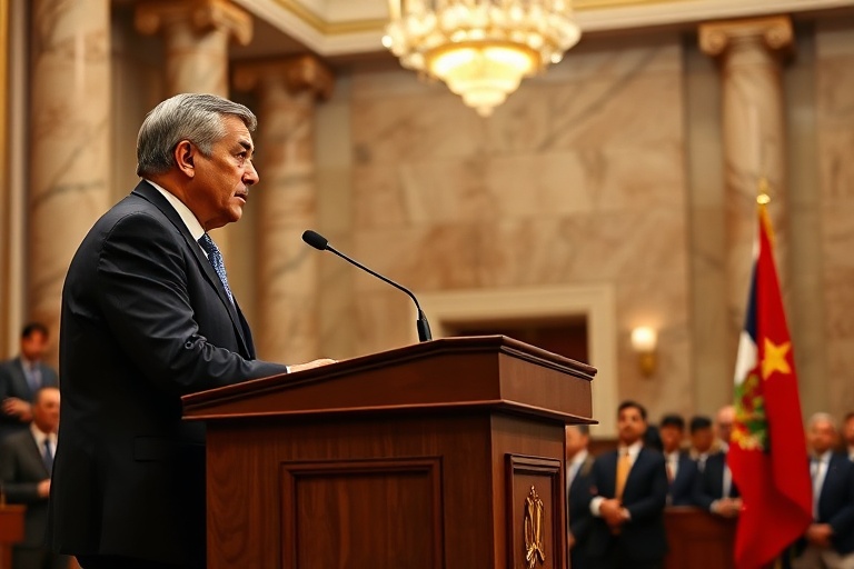 A split-image collage showing a formal meeting between two foreign secretaries in a historic European room on one side, and a