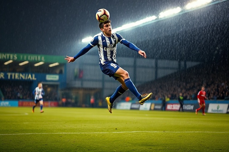 Lucas Digne in action, wearing a blue France national team jersey, mid-defensive action with a focused expression, dynamic li