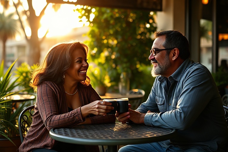 A split-image composition: on one side, a serene suburban home bathed in golden afternoon light, and on the other, a dark, sh