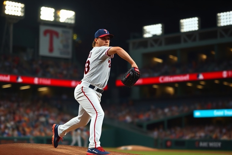 A dynamic action shot of Sandy Leon crouched behind home plate during a game, wearing a red Boston Red Sox uniform, with a bl