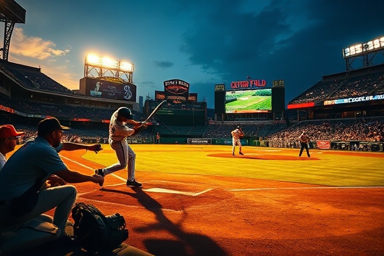 A dynamic action shot of Sandy Leon crouched behind home plate during a game, wearing a red Boston Red Sox uniform, with a bl