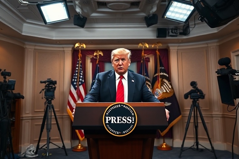 A split-screen image showing Donald Trump in a courtroom sketch on one side and a global news broadcast on the other, with he