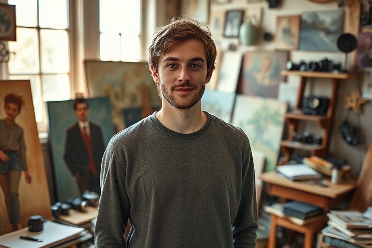 A split-image portrait of Sean Sweeney: on the left, he’s mid-action shaping a surfboard in a sunlit workshop, surrounded by