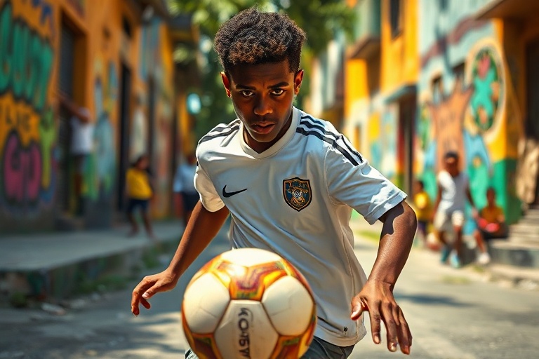 A vibrant collage of football fans from different nations celebrating together in a stadium, showcasing flags, team colors, a