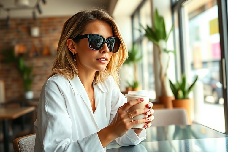 A mid-career portrait of Carrie Johnson in a newsroom or field setting, wearing professional attire with a notepad or microph