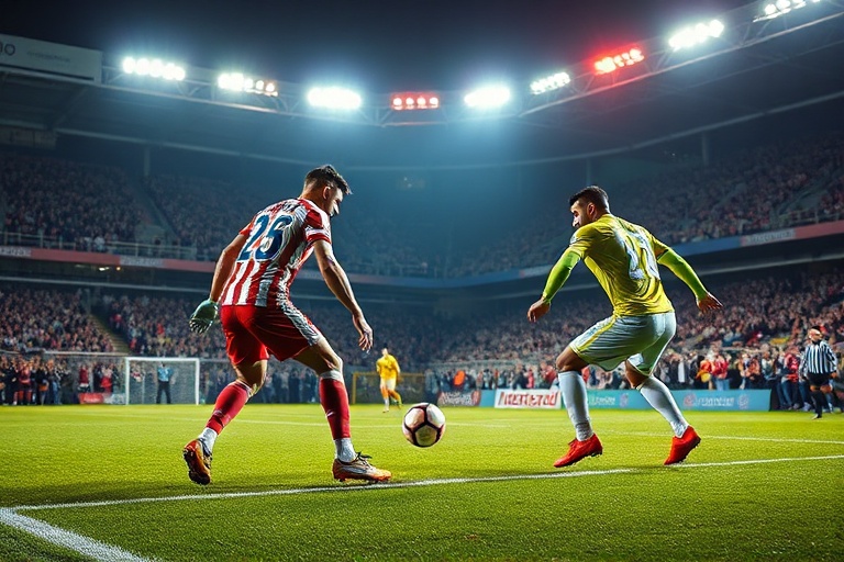 A moody, futuristic cityscape at night with neon lights reflecting on wet streets, featuring a shadowy figure in the foregrou