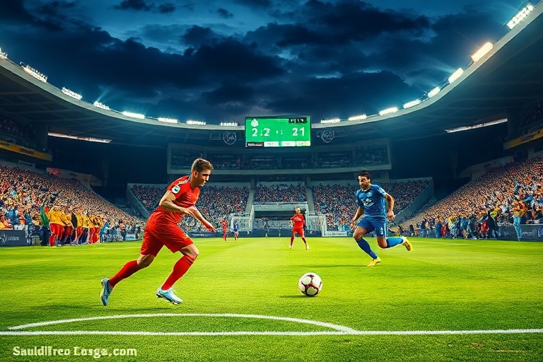 A professional footballer in mid-action, wearing a red AFC Bournemouth jersey, focusing intently during a match. The backgrou