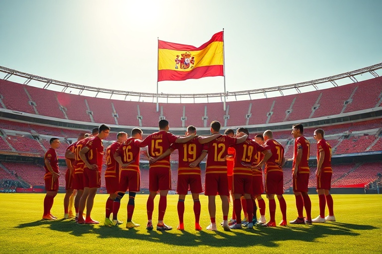 A training session of Spain’s 2022 World Cup squad in Qatar, featuring players like Gavi, Pedri, and Sergio Busquets in actio
