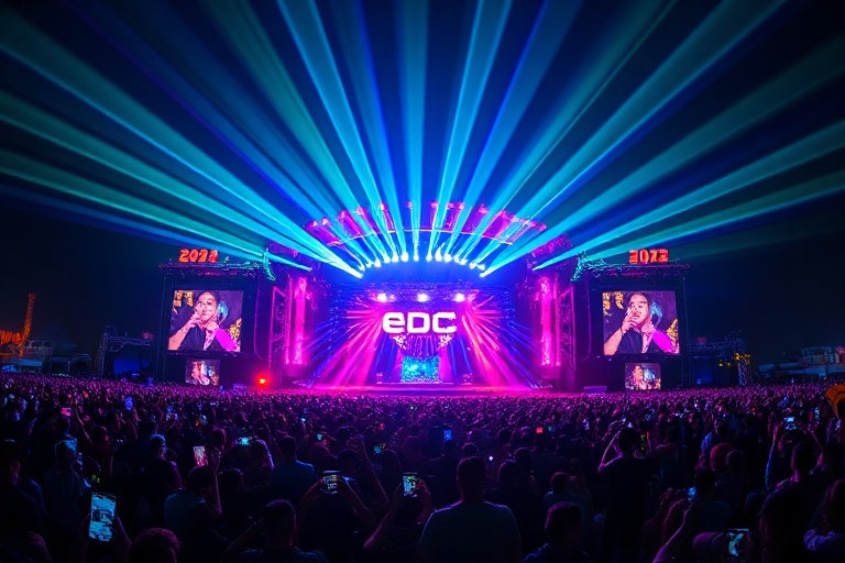 A dynamic shot of Formula 1 cars racing on the Circuit Gilles Villeneuve in Montreal, capturing the speed and intensity of th