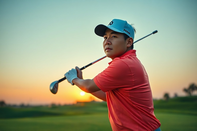 Hamzah Sheeraz in a dynamic boxing stance inside a brightly lit ring, wearing his signature red and white trunks, with a focu