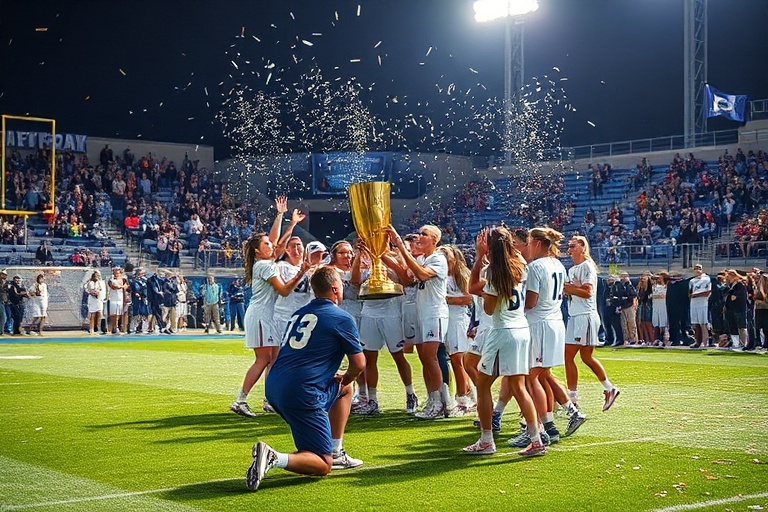 A vibrant stadium filled with cheering fans during a Rugby League World Cup match, showcasing international teams and the dyn