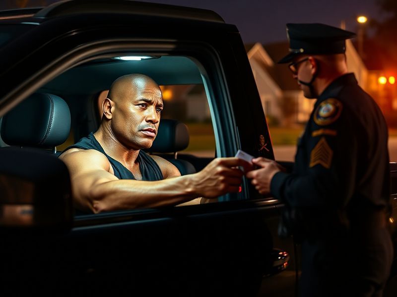 dwayne johnson police traffic stop
