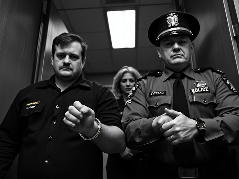 A split image showing Craig and Lindsay Foreman on one side, with a tense police interaction captured on bodycam on the other