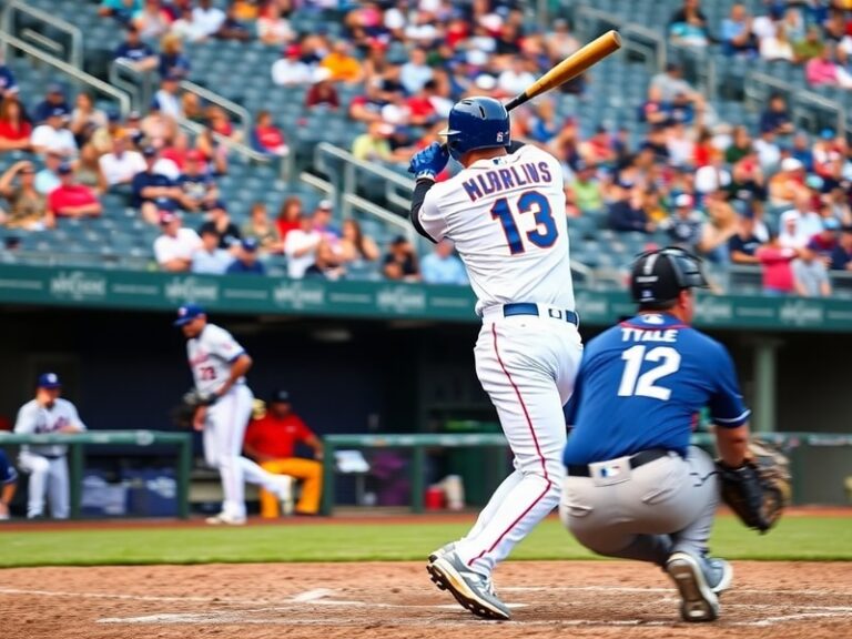 A split-screen image showing Francisco Lindor of the Mets mid-swing at Citi Field with the Mariners’ bullpen in the backgroun